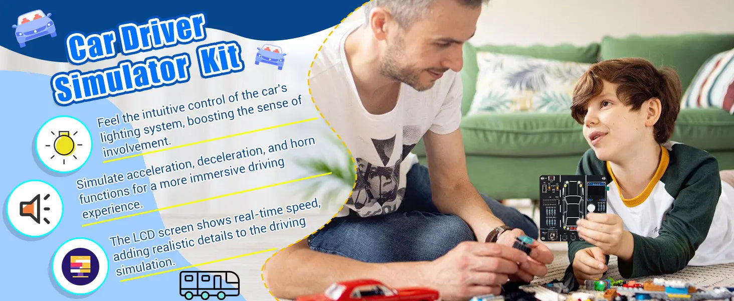 DIY Electronics Project Car Driver Simulator Kit STEM Soldering Practice Car Driving Simulation Solder Kit for School Learning