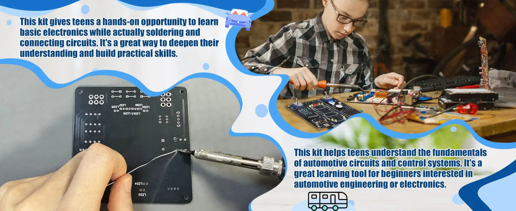 DIY Electronics Project Car Driver Simulator Kit STEM Soldering Practice Car Driving Simulation Solder Kit for School Learning