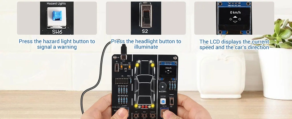DIY Electronics Project Car Driver Simulator Kit STEM Soldering Practice Car Driving Simulation Solder Kit for School Learning