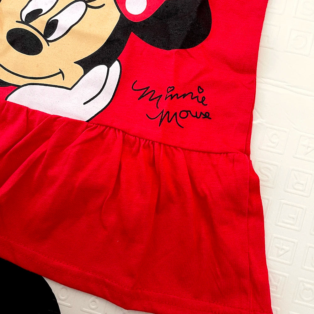 Robe Fille Minnie Rouge Coton Été