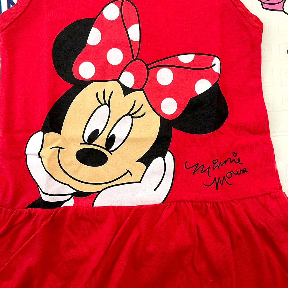 Robe Fille Minnie Rouge Coton Été