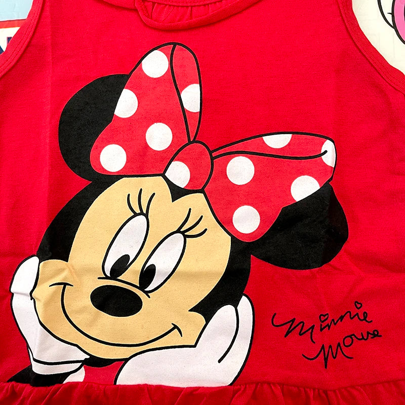 Robe Fille Minnie Rouge Coton Été