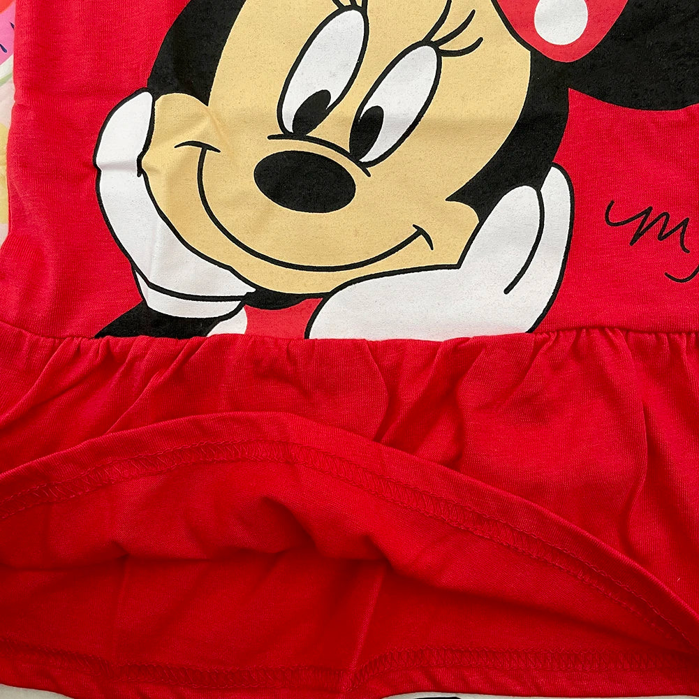 Robe Fille Minnie Rouge Coton Été