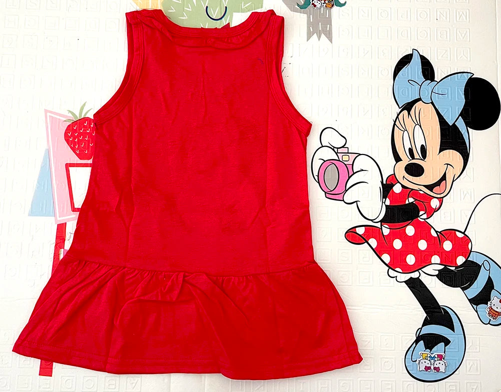 Robe Fille Minnie Rouge Coton Été