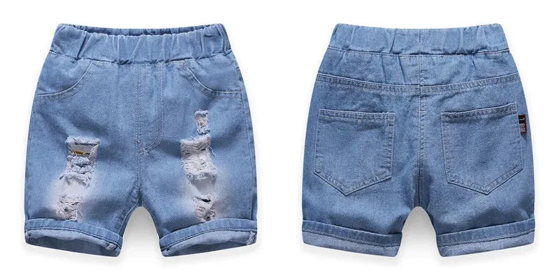 Short Denim Garçon Jean Déchiré Été