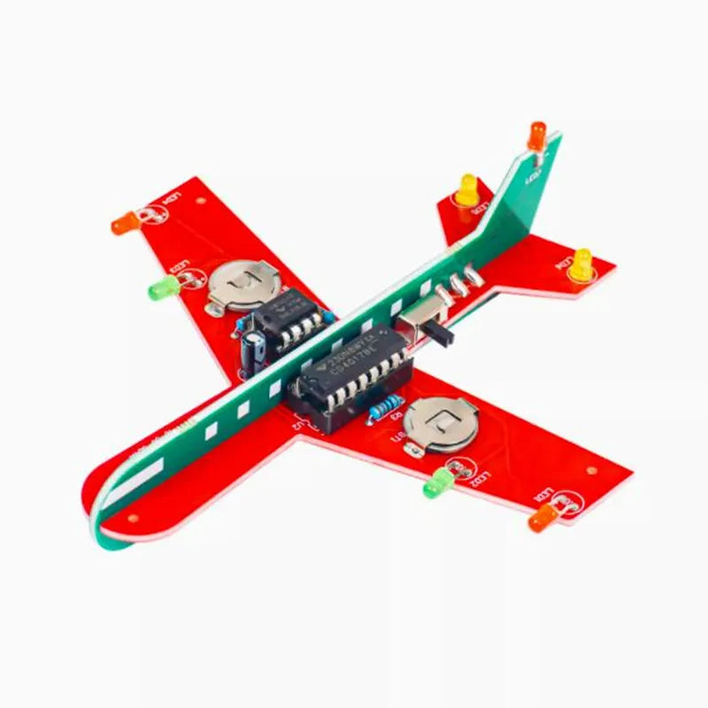 DIY Airplane Electronic Kit LED Flashing Simulate Aircraft Suite Soldering Project Practice For STEM School Student Learning