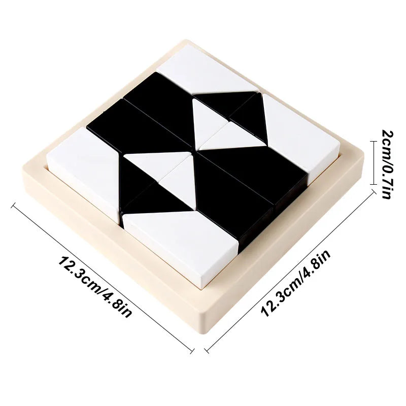Block Puzzle, with Storage Tray Hidden Geometric Shape Pattern Jigsaw 3D Logic Thinking Training Desktop Game Toys