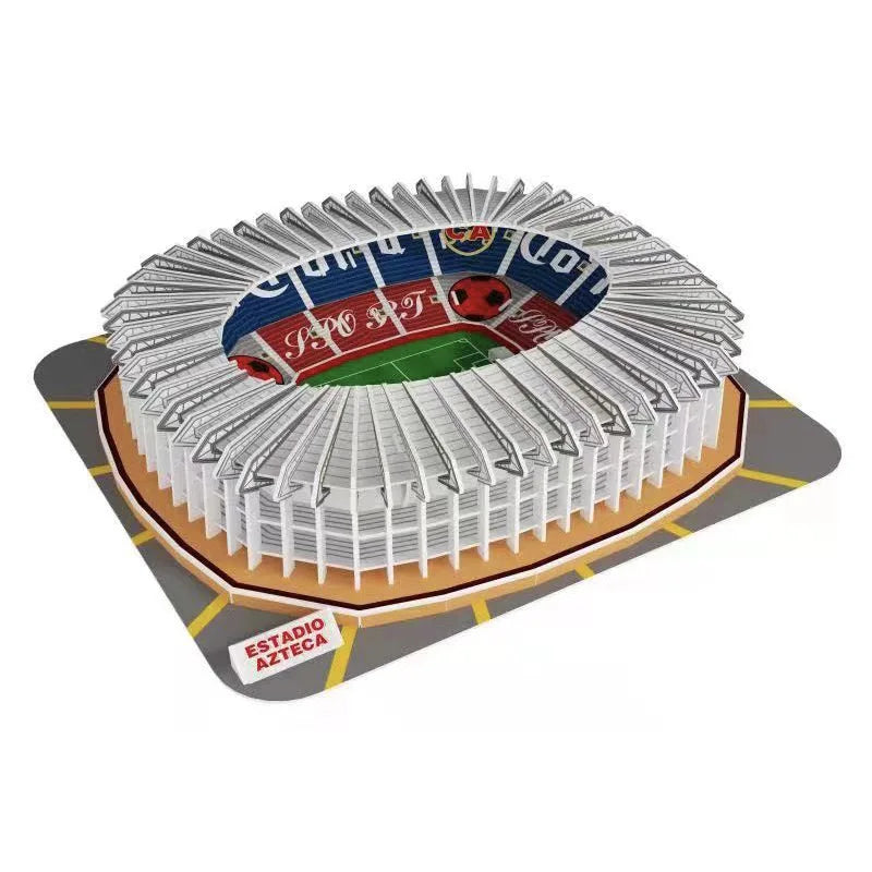 3D Football Field Puzzles Camp Nou Soccer Building Blocks Court Bernabeu Stadium Ground Old Trafford Pitches Model Assemble Toys