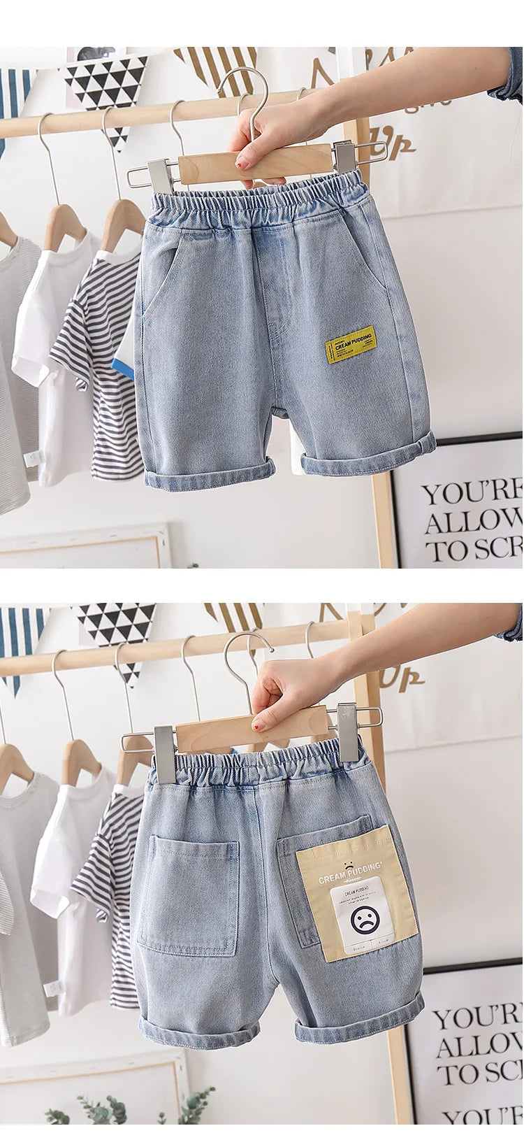 Short Denim Garçon Jean Déchiré Été