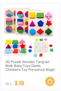 Puzzle 3D Montessori Animaux en Bois - 30 Pièces