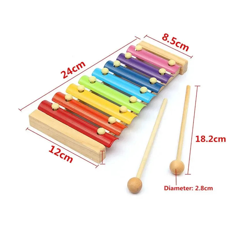 8 Scales Xylophone Educational Percussion Xylophone Learning Professional Kids Wood Xylophone for Band Beginner Birthday Gift