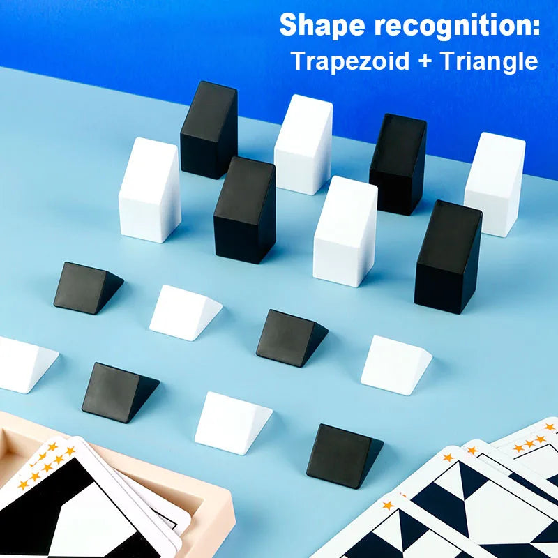 Block Puzzle, with Storage Tray Hidden Geometric Shape Pattern Jigsaw 3D Logic Thinking Training Desktop Game Toys