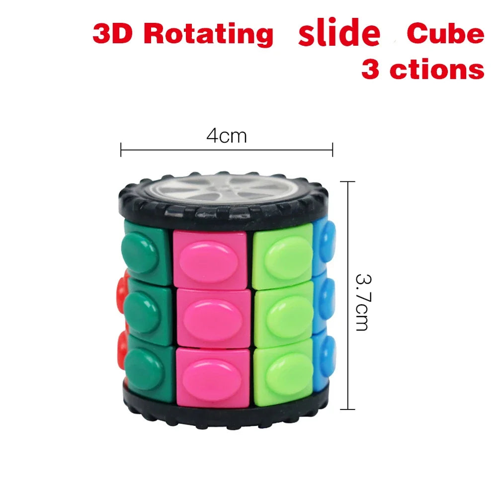 Creative 3D Rotating Slid Cube Puzzle Color Tower Decompression Novel Cube Child Puzzle Toy Parent-child Montessori Prop Gift
