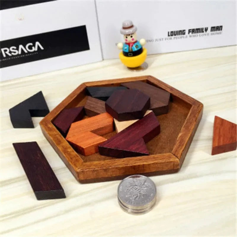 Wooden Geometric Shape Jigsaw Board Puzzles Kids Brain Teaser Non Toxic Wood Toys for Children Educational Puzzle Toys