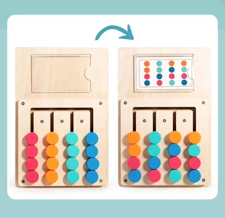 Puzzle Montessori en Bois - Jeu d'Apprentissage Formes et Couleurs