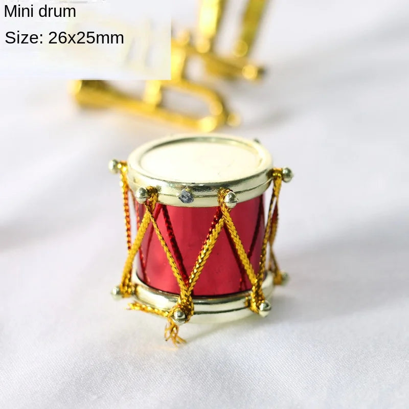 Miniature Saxophone Classical Musical Instruments Model Dollhouse Mini Musical Ornaments Christmas Gifts Accessories Home Decor