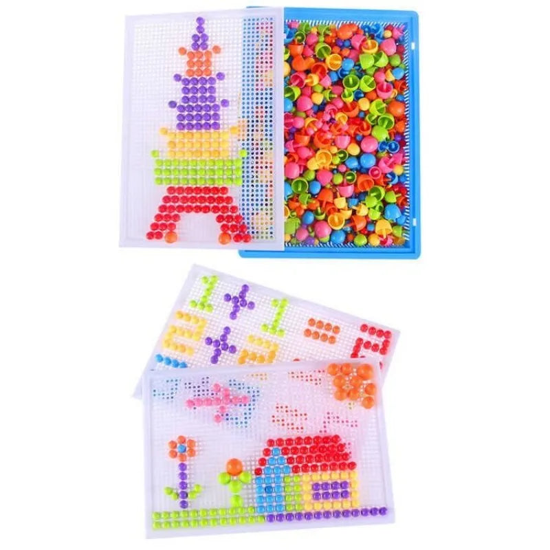 296pcs 3D Puzzle Educational STEM Toys, Mushroom Grain Design Boxed Building Board Games for Kids Learning Activities