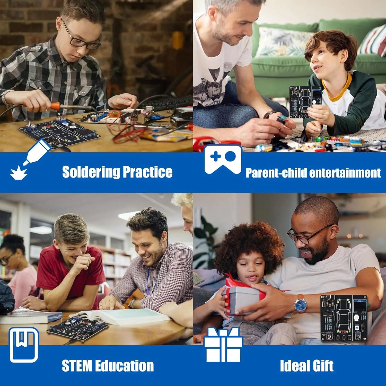 DIY Electronics Project Car Driver Simulator Kit STEM Soldering Practice Car Driving Simulation Solder Kit for School Learning