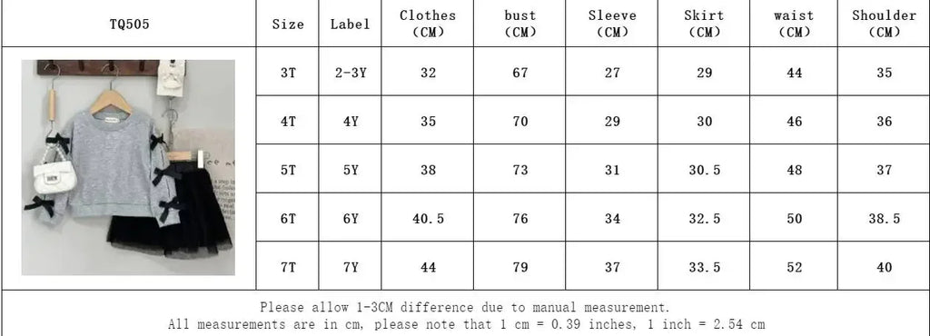 Ensemble Fille Automne Top + Jupe Tulle