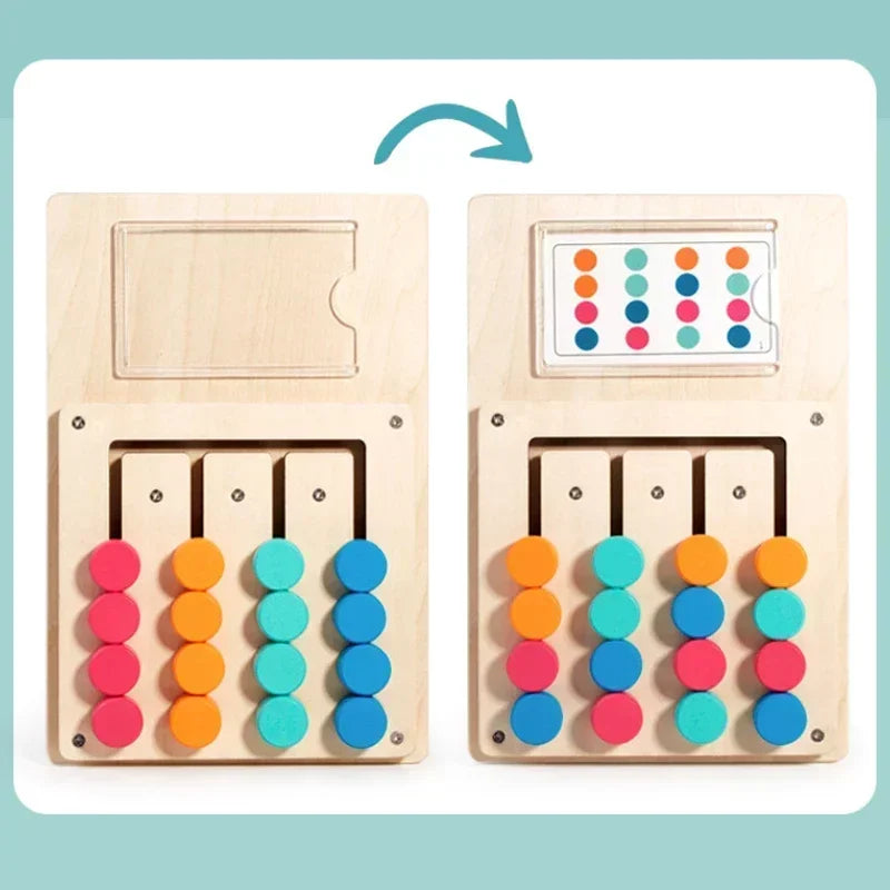 Puzzle Montessori en Bois - Jeu d'Apprentissage Formes et Couleurs