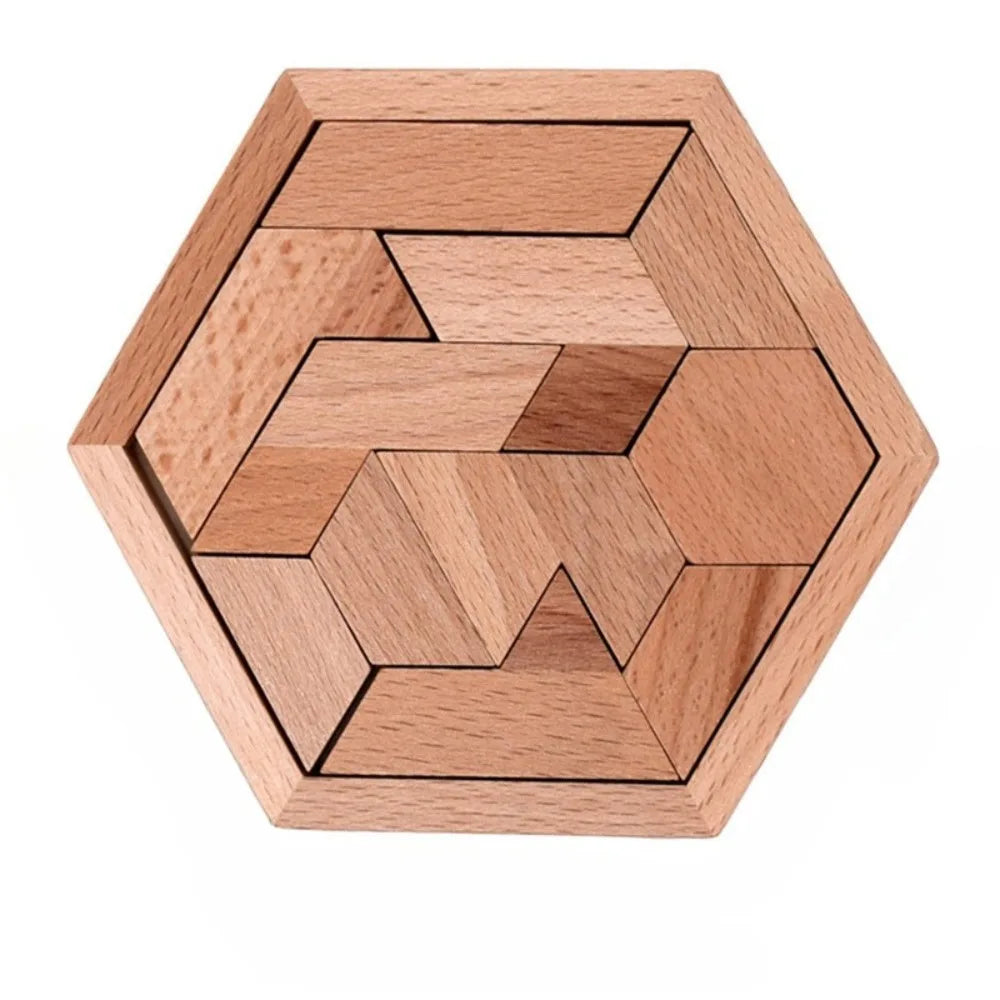 Wooden Geometric Shape Jigsaw Board Puzzles Kids Brain Teaser Non Toxic Wood Toys for Children Educational Puzzle Toys