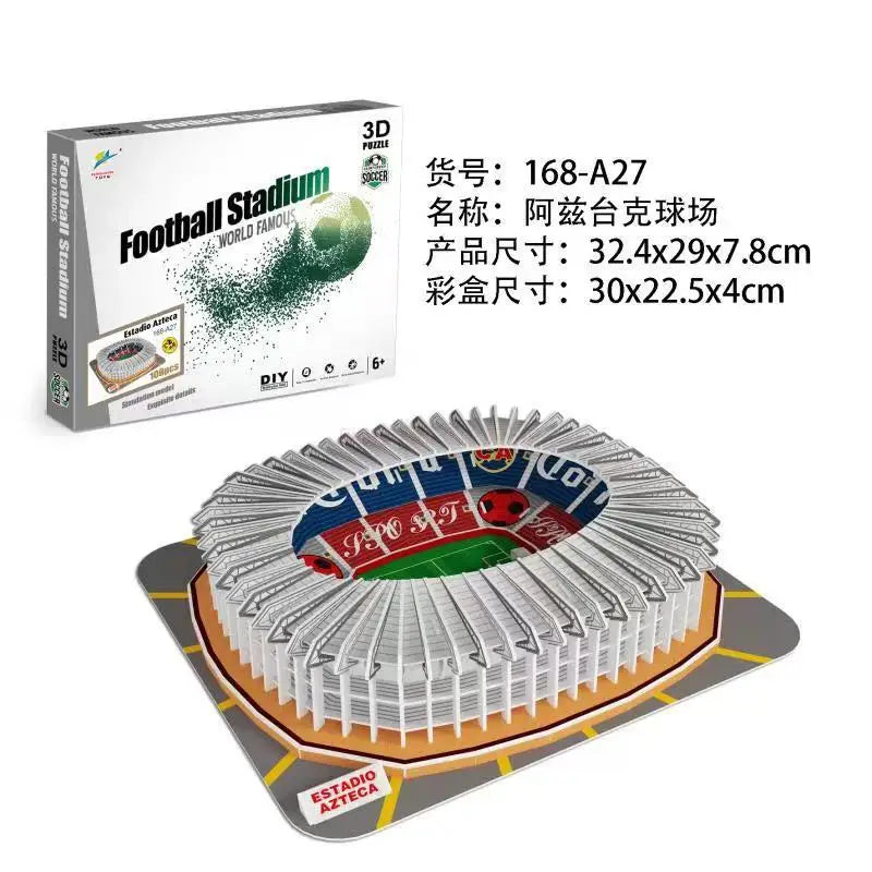 3D Football Field Puzzles Camp Nou Soccer Building Blocks Court Bernabeu Stadium Ground Old Trafford Pitches Model Assemble Toys