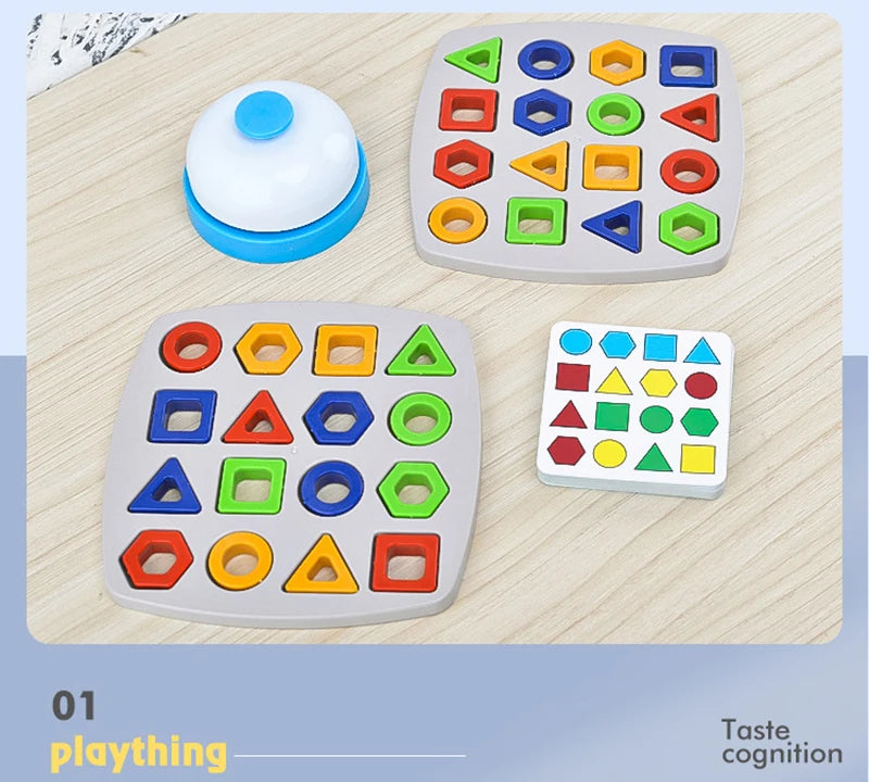 Geometric Puzzles Shape Color Matching Board Preschool Educational Toys Kids Brain Teaser Puzzle Logic Game with Card