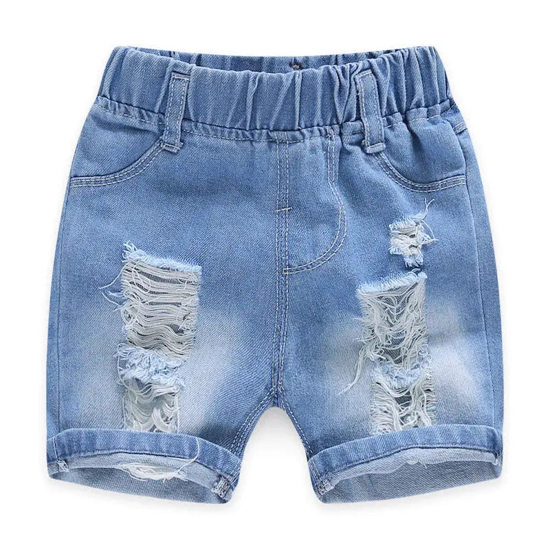 Short Denim Garçon Jean Déchiré Été