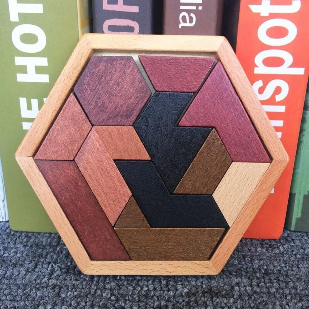 Wooden Geometric Shape Jigsaw Board Puzzles Kids Brain Teaser Non Toxic Wood Toys for Children Educational Puzzle Toys