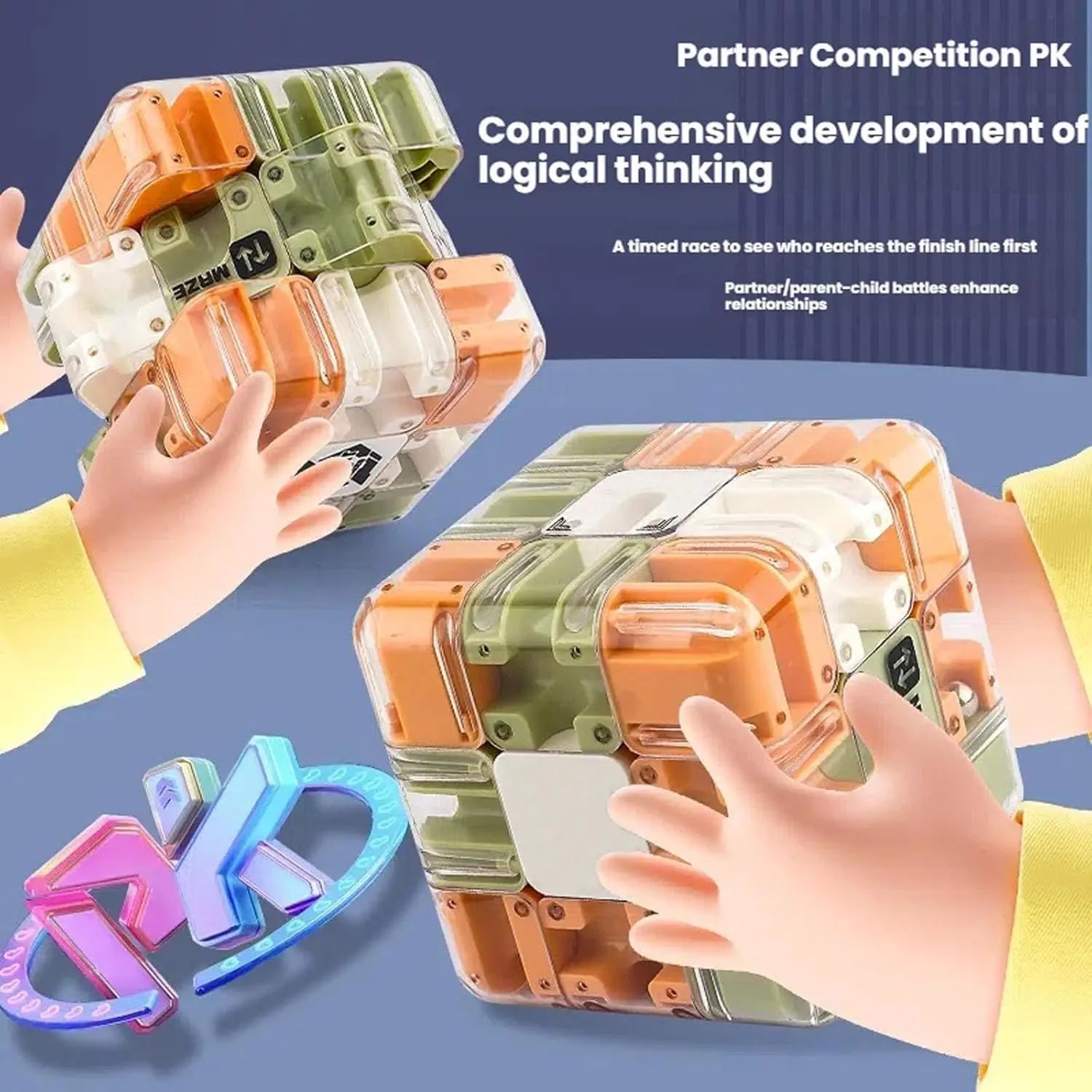 3D Puzzle Maze Cube Engaging Brain Teaser Toy Stress Relief Logic Development Educational Gift For Adults Teens Birthday