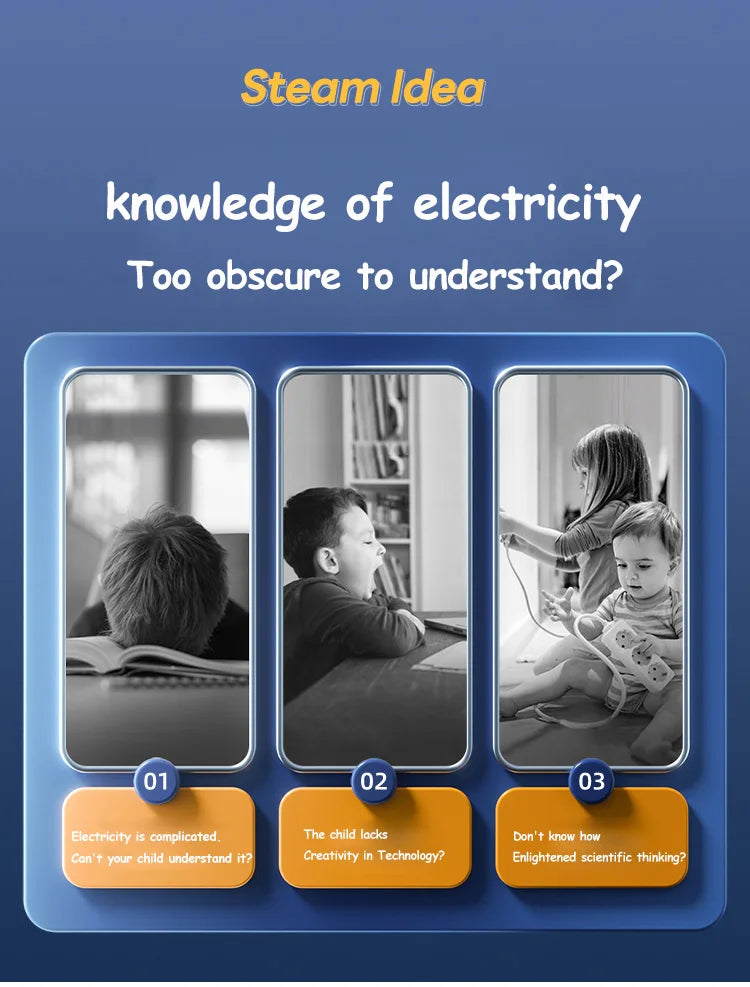 Children STEM Science Experiment Kit Circuit Blocks Physics  Electronic Toys For Primary School Students DIY STEM Kits For Kids