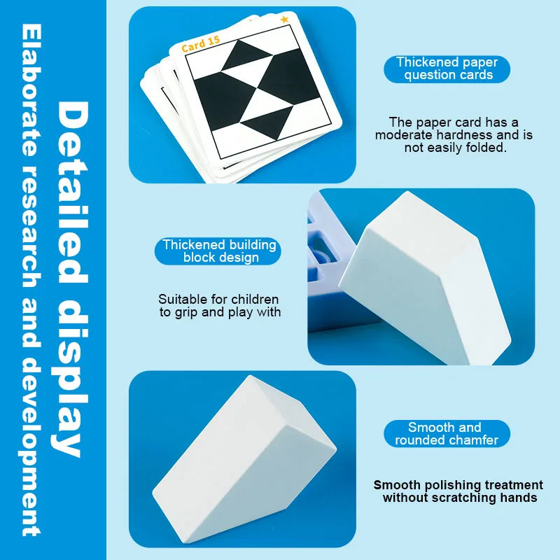 Block Puzzle, with Storage Tray Hidden Geometric Shape Pattern Jigsaw 3D Logic Thinking Training Desktop Game Toys