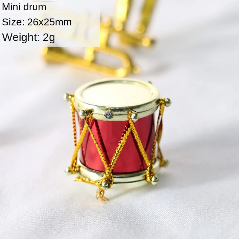 Miniature Saxophone Classical Musical Instruments Model Dollhouse Mini Musical Ornaments Christmas Gifts Accessories Home Decor