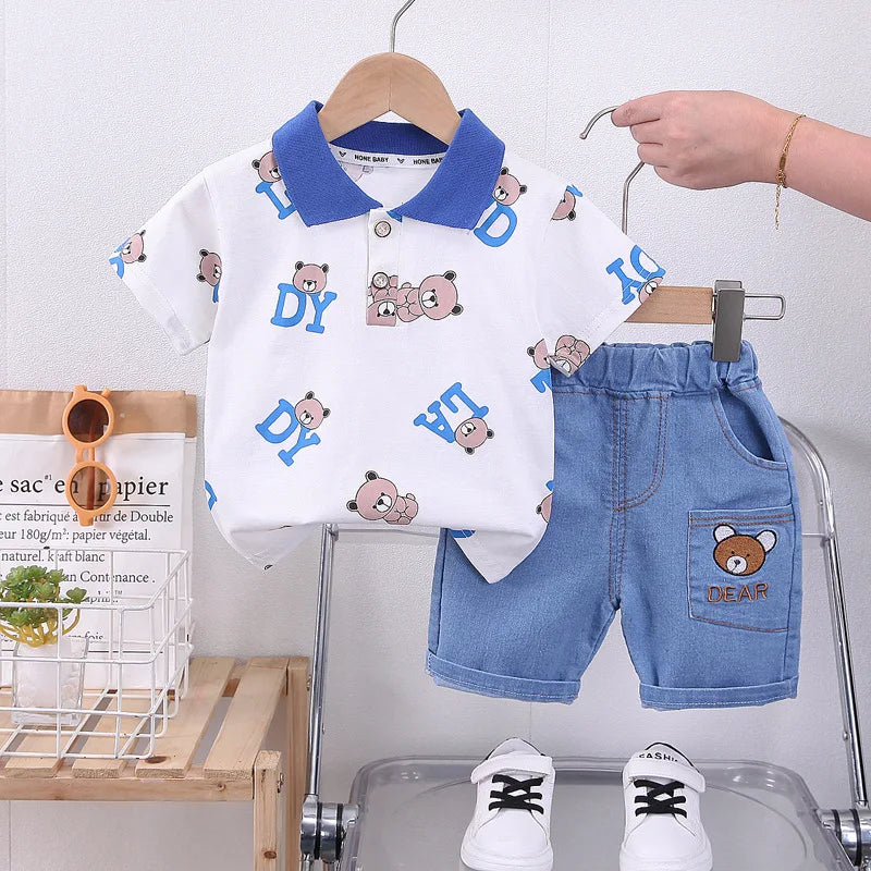 Ensemble Bébé Garçon T-shirt + Short Coton