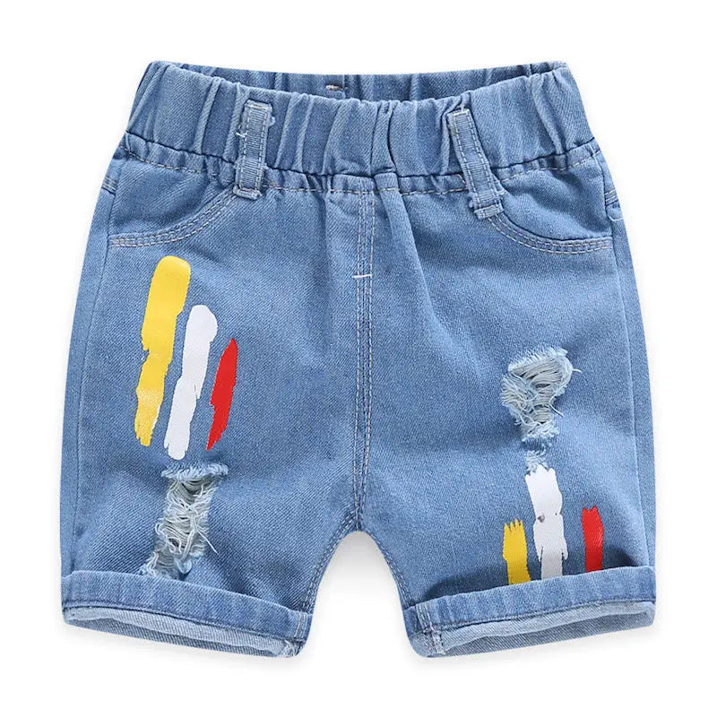Short Denim Garçon Jean Déchiré Été