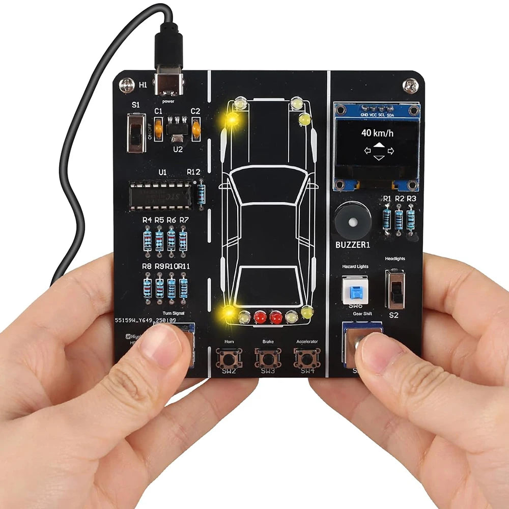 DIY Electronics Project Car Driver Simulator Kit STEM Soldering Practice Car Driving Simulation Solder Kit for School Learning