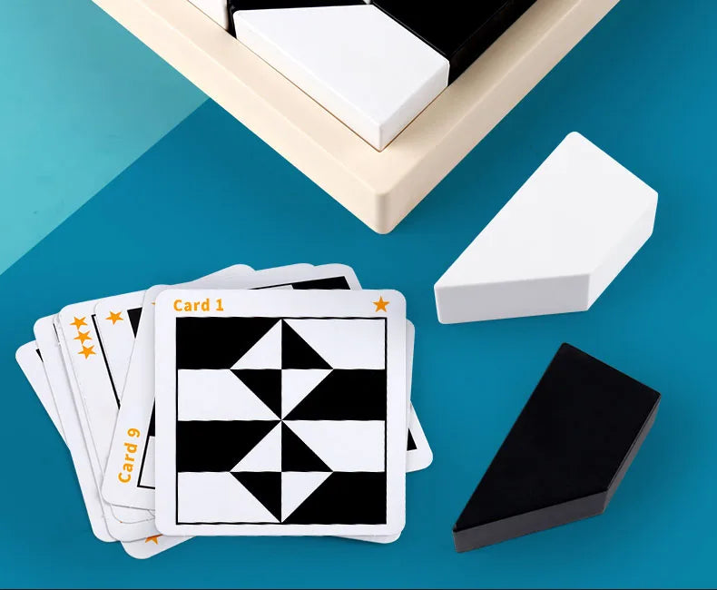 Block Puzzle, with Storage Tray Hidden Geometric Shape Pattern Jigsaw 3D Logic Thinking Training Desktop Game Toys