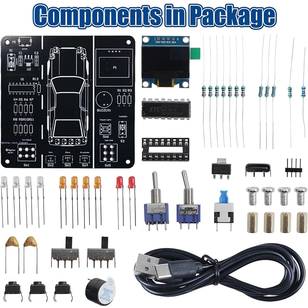 DIY Electronics Project Car Driver Simulator Kit STEM Soldering Practice Car Driving Simulation Solder Kit for School Learning