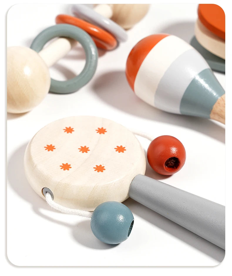 Baby Musical Instruments Wooden Toys Montessori Percussion Instruments Drut Set with Xylophone Preschool Educational Kids Gifts