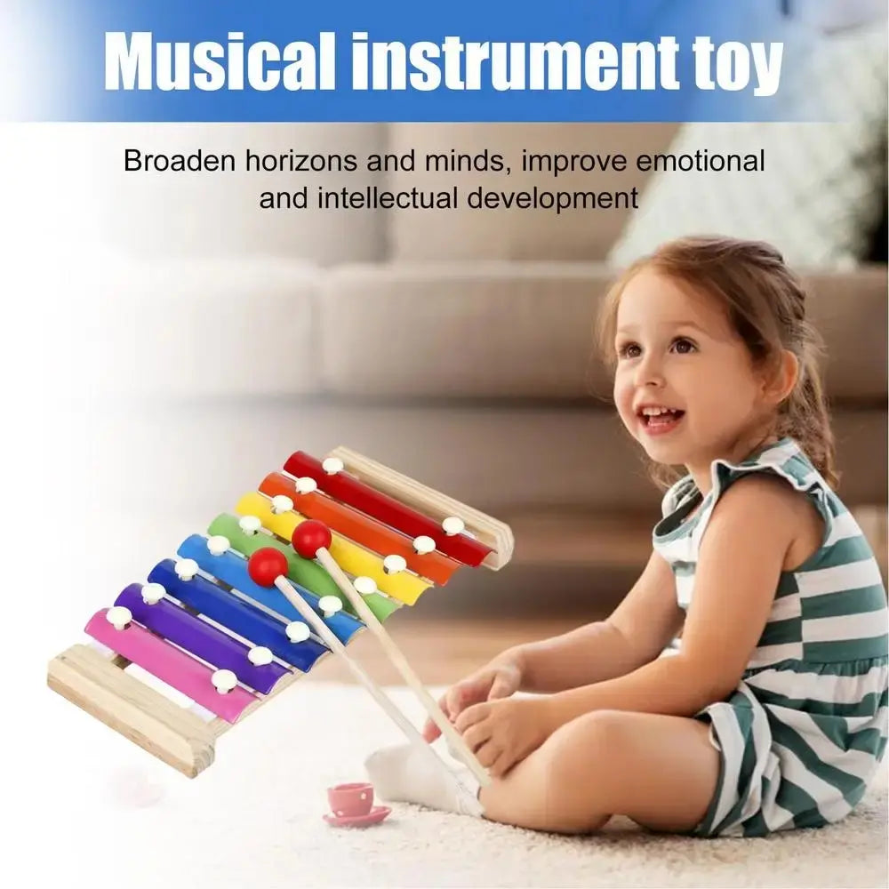 8 Scales Xylophone Educational Percussion Xylophone Learning Professional Kids Wood Xylophone for Band Beginner Birthday Gift