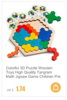 Puzzle 3D Montessori Animaux en Bois - 30 Pièces