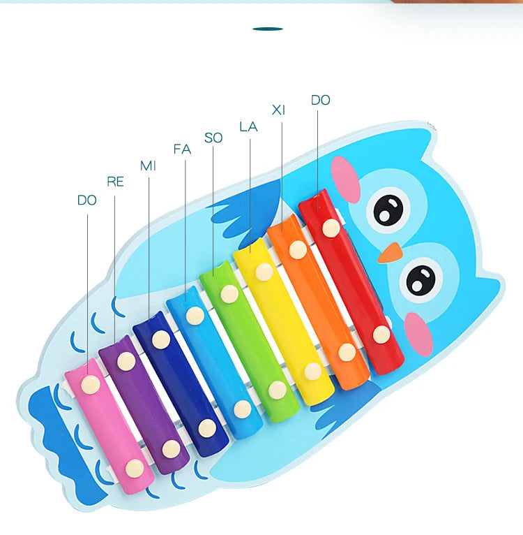 8 Scales Xylophone Educational Percussion Xylophone Learning Professional Kids Wood Xylophone for Band Beginner Birthday Gift