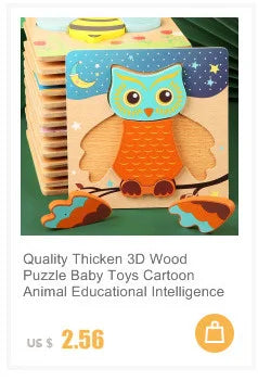 Puzzle 3D Montessori Animaux en Bois - 30 Pièces