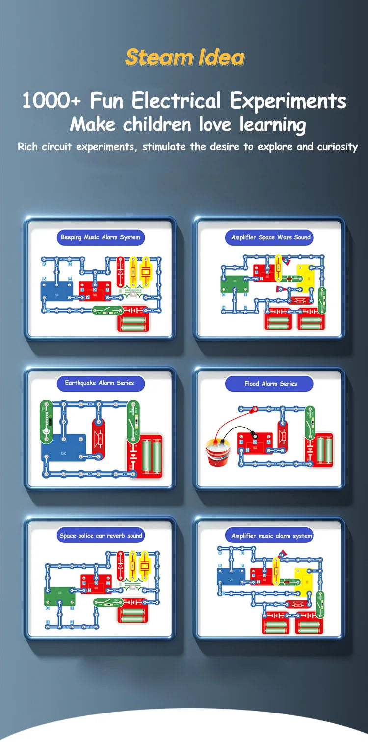 Children STEM Science Experiment Kit Circuit Blocks Physics  Electronic Toys For Primary School Students DIY STEM Kits For Kids