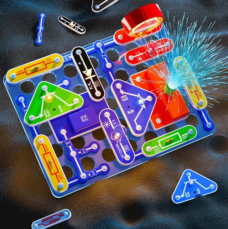 Children STEM Science Experiment Kit Circuit Blocks Physics  Electronic Toys For Primary School Students DIY STEM Kits For Kids