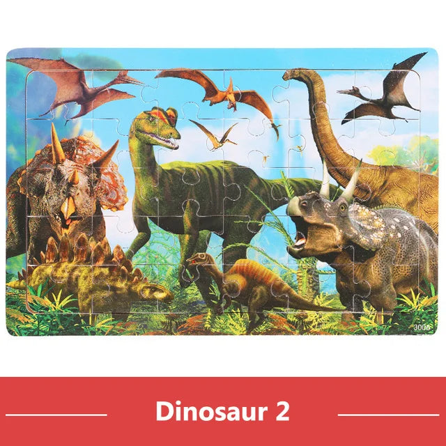 Puzzle 3D Montessori Animaux en Bois - 30 Pièces