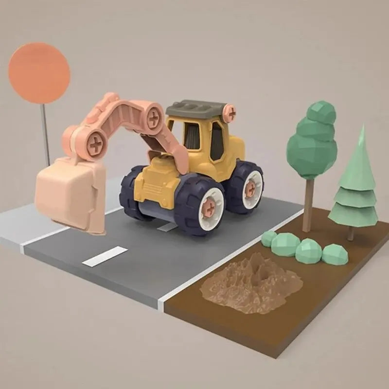 STEM Construction Kit for Kids 5-12 DIY Excavator Engineering Toys with Tools, Educational Building Gift (Screwdriver Included)