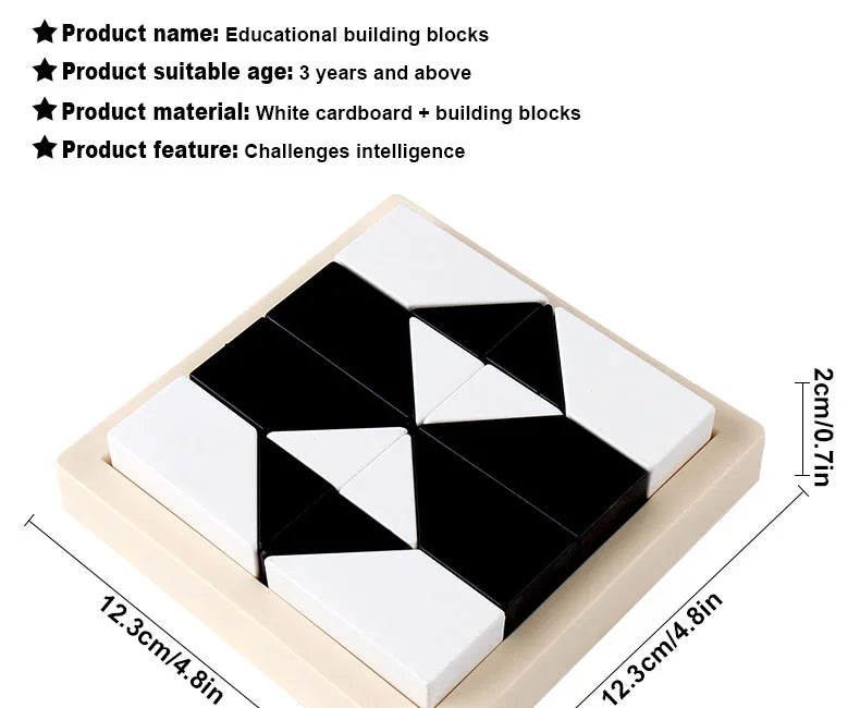 Block Puzzle, with Storage Tray Hidden Geometric Shape Pattern Jigsaw 3D Logic Thinking Training Desktop Game Toys