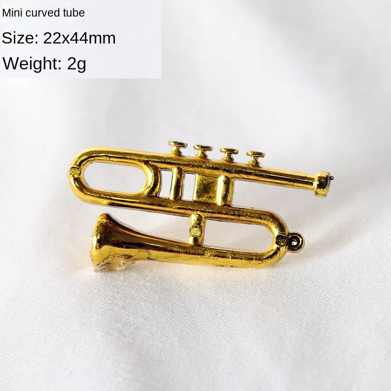 Miniature Saxophone Classical Musical Instruments Model Dollhouse Mini Musical Ornaments Christmas Gifts Accessories Home Decor