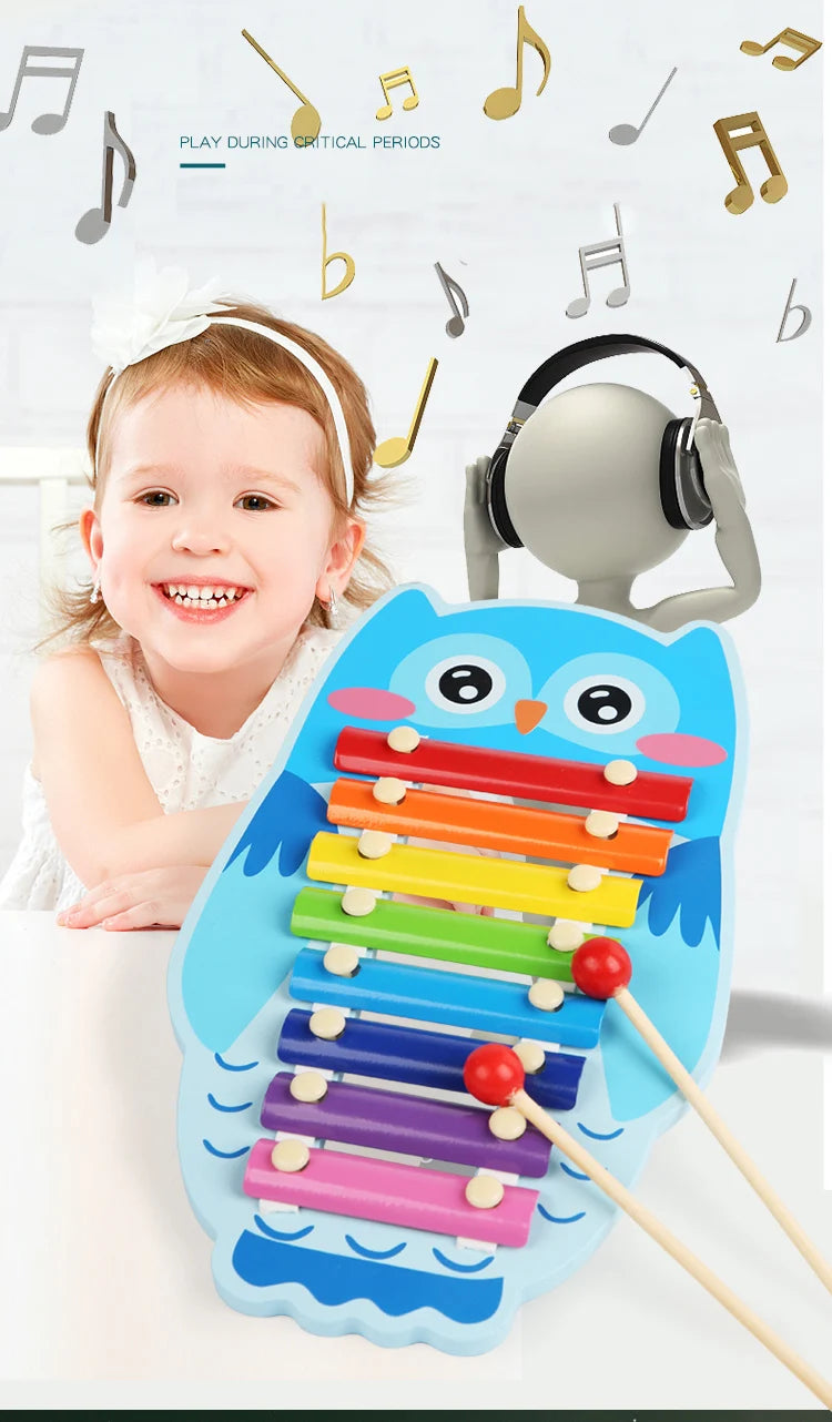 8 Scales Xylophone Educational Percussion Xylophone Learning Professional Kids Wood Xylophone for Band Beginner Birthday Gift